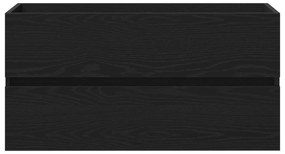 vidaXL Ντουλάπι Νιπτήρα Μαύρη Δρυς 90x38,5x45 εκ. Επεξεργασμένο Ξύλο