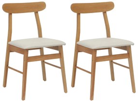vidaXL Καρέκλα τραπεζαρίας 2 pcs Φυσικό και Ανοιχτό
