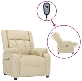 vidaXL Πολυθρόνα Ανακλινόμενη Ηλεκτρική Κρεμ Υφασμάτινη