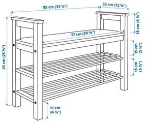 HEMNES Πάγκος με παπουτσοθήκη 002.438.00