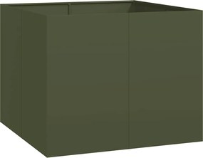vidaXL Ζαρντινιέρα Λαδί 100x100x80 εκ. από Χάλυβα