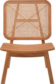 Πολυθρόνα Viborg pakoworld φυσικό teak ξύλο-φυσικό rattan 60x75x87εκ