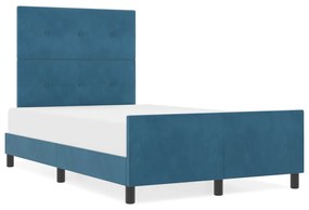 vidaXL Κρεβάτι Σκελετός Σκούρο Μπλε 120x190 εκ. Βελούδο