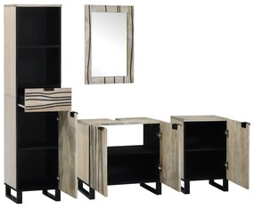 vidaXL Σετ Επίπλων Μπάνιου με συρτάρι με ράφι 4 pcs Καρυδί 38 x 33 x 160 εκ.
