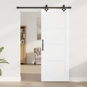 vidaXL Σετ Συρόμενης Πόρτας Χειροκίνητος Λευκό και μαύρο 78 x 202 εκ.