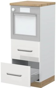 Επιδαπέδιο ντουλάπι φούρνου ψηλό Modena K14-60-2MB-Λευκό - Λευκό γυαλιστερό - 60.00Χ60.00Χ148.00cm