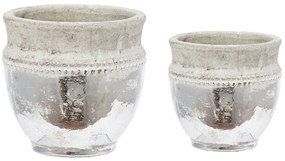 Κασπώ Uma (Σετ 2Τμχ) 1200 20,3x20,3x19,1cm Silver Artekko Κεραμικό