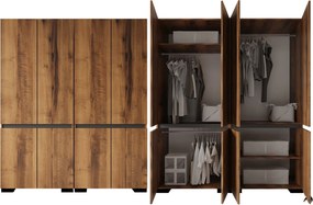 Ντουλάπα Καρυδί / Ανθρακί DREFRES 180x52x210