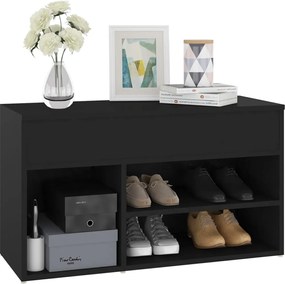 vidaXL Παπουτσοθήκη Μαύρη 80 x 30 x 45 εκ. από Επεξ. Ξύλο