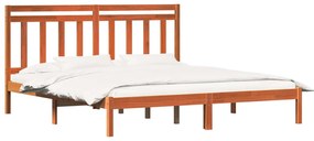 vidaXL Σκελετός Κρεβατιού με κεφαλάρι Κερωτό καφέ 180 x 200 cm