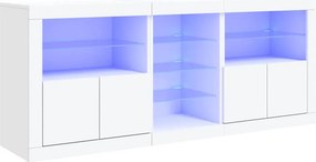 vidaXL Μπουφές με Φώτα LED Λευκός 181,5 x 37 x 67 εκ.