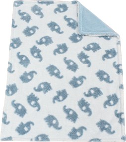 Κουβέρτα Fleece Αγκαλιάς Με Γουνάκι (75x100) Dimcol Elephant 08 Sky Blue