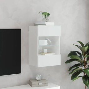 vidaXL Έπιπλο Τοίχου Τηλεόρασης με LED Λευκό 40x30x60,5 εκ.