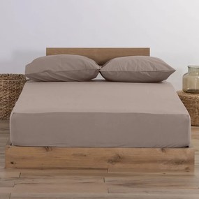 Σεντόνι Jersey Με Λάστιχο Mocca Nef-Nef Homeware Υπέρδιπλo 160x230cm 100% Βαμβάκι