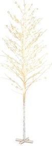 vidaXL Δέντρο Λευκή Σημύδα με 672 LED Θερμό Λευκό 400 εκ.