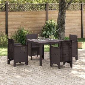 vidaXL Τραπέζι Κήπου Καφέ 100x100x73 εκ. Πολυ Ράττανα