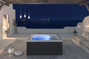 Acrilan Lord SPA 2,00 x 2,00 - Gecko Combi, White Gloss, WPC - Dark Brown