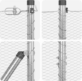 vidaXL Στύλος Περιφράξεων Ασημί 25 x 1,2 μ (13 mm πλέγμα) Ατσάλι