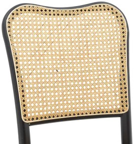 Καρέκλα Zozele φυσικό rattan pe-μαύρο toon wood 45x51x88εκ 45x51x88 εκ.