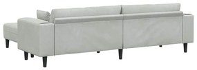 vidaXL Βελούδινος καναπές 3 pcs Ανοιχτό γκρι 208 εκ. Βελούδο
