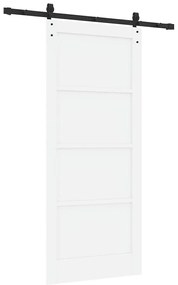 vidaXL Συρόμενη Πόρτα Λευκό και μαύρο 86 x 198.5 cm