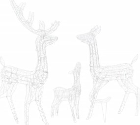 vidaXL Τάρανδοι Οικ. Ακρυλικός Χριστουγεννιάτικος 300 LED Πολύχρωμο