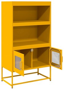 vidaXL Highboard Μουστάρδα κίτρινη 68x39x123 cm Χάλυβας