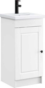 vidaXL Καθρέφτης μπάνιου με νιπτήρα Λευκό 42 x 40 x 84,5 εκ