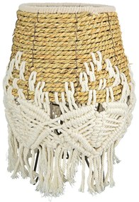 Φανάρι Καταιγίδας "Bossa" Bamboo Rattan Cream Ecru PU H. 33 cm D. 25 cm