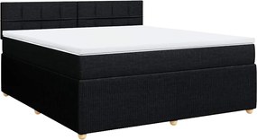 vidaXL Κρεβάτι Boxspring με Στρώμα Μαύρο 180x200 εκ. Υφασμάτινο