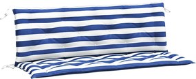 vidaXL Μαξιλάρια Πάγκου 2 τεμ. Μπλε &amp; Λευκό Ριγέ 150x50x7εκ Υφασμάτινα