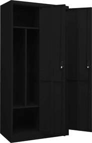 vidaXL Ντουλάπα Μαύρη 80 x 50 x 180 εκ. Ατσάλινη
