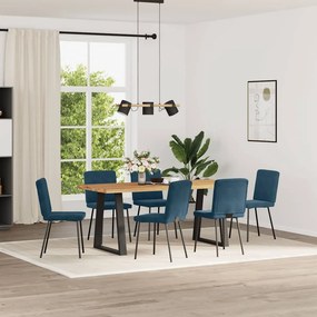 vidaXL Καρέκλες Τραπεζαρίας 6 τεμ. Μπλε Βελούδινες