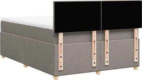 vidaXL Κρεβάτι Boxspring με Στρώμα Taupe 140x190 εκ. Υφασμάτινο