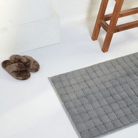 Stewehome Χαλάκι Μπάνιου με Πυκνή Πλέξη σε Γκρι x100 cm 60x100 cm