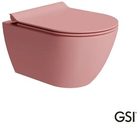 GSI Pura Λεκάνη Κρεμαστή με κάλυμμα βακελίτη Super Slim Soft Close αποσπώμενο Blush Matt