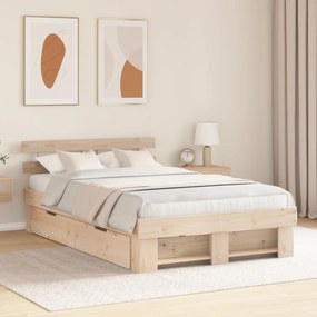vidaXL Κρεβάτι με Συρτάρια 140x190 εκ Μασίφ ξύλο πεύκου