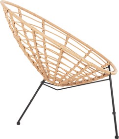ΠΟΛΥΘΡΟΝΑ ΤΥΠΟΥ ΦΩΛΙΑ ΜΕΤΑΛΛΙΚΗ ALLEGRA HM5458.11 ΜΕ WICKER ΜΠΕΖ 73x78x88Υεκ.