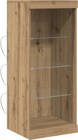 vidaXL Πλευρικό Τραπέζι LED Artisan Oak 41 x 37 x 100 εκ