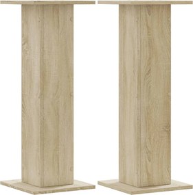 vidaXL Βάσεις Φυτών 2 Τεμ. Sonoma Δρυς 30x30x80 εκ. Επεξεργασμένο Ξύλο