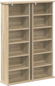 vidaXL Ντουλάπα CD 2 τμχ. Sonoma Δρυς 60 x 17 x 92 εκ.
