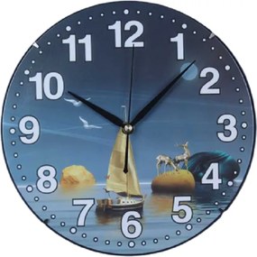 Ρολόι τοίχου - 831-1 - 283117 - Blue/Gold