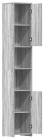 vidaXL Ντουλάπι Μπάνιου Γκρι Sonoma 30x30x183,5 εκ. Επεξεργασμένο Ξύλο
