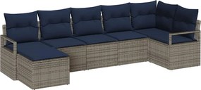 vidaXL Σετ Καναπέ 7 pcs Γκρι συνθετικό ρατάν