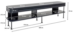 Έπιπλο TV Montieri Ανθρακί  160x32.5x47εκ - Γκρι