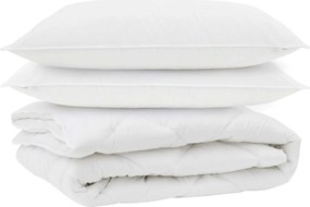 vidaXL Διπλωμένη Κουβέρτα Όλων των Εποχών 3 pcs Λευκό Μικροΐνες