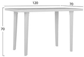 ΤΡΑΠΕΖΙ ΠΛΑΣΤΙΚΟ 70X120X70εκ. ΛΕΥΚΟ 303002034