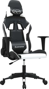 vidaXL Καρέκλα Gaming Μαύρο/Λευκό από Συνθετικό Δέρμα