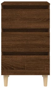 vidaXL Κομοδίνο Καφέ Δρυς 40 x 35 x 69 εκ. με Μασίφ Ξύλινα Πόδια