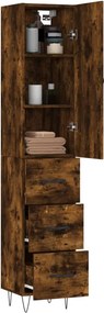 vidaXL Ντουλάπι Καπνιστή δρυς 34,5x34x180 εκ. από Επεξεργασμένο Ξύλο